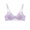 Adore Autumn and Summer Round Breasts Big Breasts Push Up to Show Small Breasts Underwear Women's Thin Anti-Sagging Wires Pure Lust Style Underwear Bra Set Fairy Purple-Set 80D