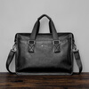 COW briefcase men's business casual handbag large capacity strong and durable men's bag business computer bag 8628 black