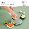 Yibai multifunctional vegetable cutting artifact household potato shreds thick shred kitchen vegetable slicer shredder grator stainless steel panel 3 blades + hand guard green