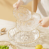 Chaosihui Light Luxury New High-Looking Fruit Plate Exquisite Home Living Room Coffee Table Fruit Plate Western Style Display Plate Unbreakable Transparent White Large Size