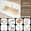 Ye Yu cream-style milk white sink 304 stainless steel kitchen large single-slot under-counter sink sink island bar sink Raindance faucet + soap dispenser + cup washer milk white 80x45cm