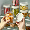 TREEJACK glass sealed jar kitchen tangerine peel tea spice storage box coffee bean candy seasoning bottle moisture-proof storage jar 4 pack small sealed jar