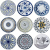 Exported to Europe and the United States, 23cm large flat plate, Bohemian style, 9-inch large, high-looking, household plate, random styles, random colors, random styles, 9-inch flat plate, 2 packs