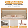 Langxiang solid wood double bed 1.8 meters 2 meters row frame edge frame leather bed master bedroom cream style wedding bed furniture bed + 20cm independent spring mattress 1.8*2 meters