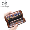 Casa-kups genuine leather women's wallet 2025 new high-end long wallet multi-functional simple zipper large capacity N5567 brown collection priority delivery