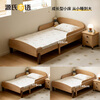 Genji Muyu children's furniture children's bed solid wood bed with guardrails retractable single bed splicing bed youth pull-out bed bed + mattress 0.8*2m