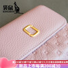 Kangaroo (KANGAROO) Korean style fashionable large-capacity first-layer soft cowhide wallet compact women's short genuine leather thin simple buckle folding Taro purple color is darker