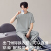 Langsha spring and summer new pajamas men's antibacterial and anti-mite pure cotton men's pajamas, comfortable, breathable and loose home clothes set