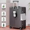 Diston Paul's high-looking aluminum frame suitcase, student trolley case, scratch-resistant and wear-resistant suitcase, sturdy and durable password box boarding case, twilight gray hard case, scratch-resistant and wear-resistant material + damaged replacement, 24 inches, short-term travel, business trip