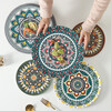 Exported to Europe and the United States, 23cm large flat plate, Bohemian style, 9-inch large, high-looking, household plate, random styles, random colors, random styles, 9-inch flat plate, 2 packs
