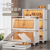 Installation-free small cupboard kitchen storage rack bowl rack tableware storage cabinet kitchen utensils dust-proof storage rack free light luxury tea 65CM five layers - universal wheel