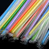 Baichao straws disposable hard tip transparent color individually packaged bulk bean berry juice milk straight thin straws 200 pieces 16*0.6 individually packaged transparent color