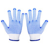 Ustin gloves for work protection 12 pairs/pack, glued anti-slip construction site wear-resistant white cotton yarn gloves dotted blue