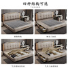 Postscript National Subsidized Bed Double Bed 2m 2.2m Leather Bed Modern Light Luxury Master Bedroom King Bed Storage Marriage Bed Leather Art Bed 1800mm*2000mm Frame Bed Leather Sheet Bed