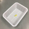 Bodenju Large Plastic Basket Rectangular Supermarket Leakage Basket Thickened Encrypted Kitchen Washing Vegetables White No. 5338 54*42*19.5