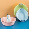 Enshousu thickened and deepened basin household large and small baby washbasin student dormitory laundry basin washing vegetables and feet plastic basin 2023 thickened anti-slip blue 2025 single + small size 26*8*18
