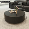 Qingziyou high-end slate coffee table living room light luxury coffee table size apartment household table gray glass round modern simple coffee table black cabinet black slate single coffee table single drawer 70CM