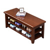 Wenjiang solid wood shoe changing stool home door shoe cabinet and stool integrated entry-level Internet celebrity multi-layer multi-functional shoe rack floor-standing shoe rack 100% all solid wood 0.6 meters walnut color second floor