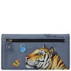 Anna by Anuschka Women's Hand Painted Leather Bifold Clutch, Royal Tiger Royal Tiger One Size