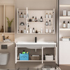 MUlisi thickened honeycomb aluminum bathroom cabinet combination intelligent integrated ceramic basin bathroom cabinet washstand bathroom washbasin cabinet 60*40 khaki + ceramic basin + mirror cabinet