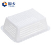 Guxiang thickened vegetable washing basket hollow plastic basket storage basket hot pot delivery turnover box side dish frame basket basket rectangular vegetable box large kitchen vegetable washing drain basket storage basket white No. 2 basket 273*195*84mm