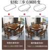 All solid wood dining table and chairs retractable and foldable modern simple retractable and foldable small household variable round table dining table walnut color 1.2m single table without chairs Comes with turntable package for installation