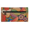 Anna by Anuschka Women's Hand Painted Genuine Leather Multi-Pocket Wallet, Butterfly Glass Painting Butterfly Glass Painting One Size