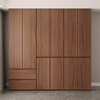 Laishida solid wood wardrobe segmented storage hidden handle-free master bedroom storage wardrobe XD84# six-door wardrobe