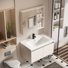MUlisi thickened honeycomb aluminum bathroom cabinet combination intelligent integrated ceramic basin bathroom cabinet washstand bathroom washbasin cabinet 60*40 khaki + ceramic basin + mirror cabinet