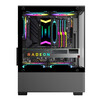 Jiuweihu sea view room column-free MINI computer case desktop double-sided glass side see-through/support MATX motherboard/120 water cooling T09 column-free MINI sea view room black + 5 PRO black