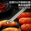 GEEGO BBQ tongs 316 stainless steel food tongs can stand upright barbecue tongs anti-scalding tongs for frying steaks food tongs for bread 316 steel large size can stand for barbecue food tongs about 28cm