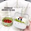 Xibotu double-layer dopamine drain basket household cute fruit basket cleaning and filtering two-in-one thickened fruit plate vegetable washing basket medium-white with duckbill stickers
