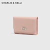 CHARLIE&KELLI CK brand wallet women's 2026 new short wallet multi-card slot coin purse card holder pink practical birthday gift for girlfriend and wife