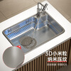 Xiaomi Japanese-style stainless steel large single-slot multi-functional kitchen sink dish basin household dishwashing basin handmade countertop Xiaomi 7548 simple model without faucet Xiaomi gray single sink