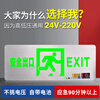 Qijian stainless steel safety exit indicator light fire emergency lighting emergency passage evacuation sign sign emergency light wall-mounted single-sided safety exit 24-220V universal
