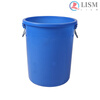 Commercial trash can large capacity large round bucket hotel kitchen outdoor sanitation trash can classroom with lid plastic bucket 100# blue without lid