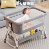 JOT TMM crib can be spliced into a large bed, a rocking bed, a movable newborn multi-functional sleeping device, a foldable bed, coral gray, coconut palm mattress + changing table