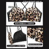 Single Nanwei front button bra for women with small breasts, push-up and side breasts, sexy bra, leopard print, no rims, beautiful back, thickened bra, Black Panther - single piece 75B 34, thin at the top and thick at the bottom