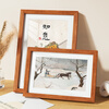 Jinlongxing A4 solid wood photo frame table hanging wall empty frame mounting photo calligraphy and painting puzzle license frame teak color