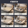 Mingshiju Italian style light luxury leather bed master bedroom double bed 1.8m x 2m soft bed 656# 1.8m + latex mattress