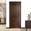 Foshan solid wood door Shabili painted door bedroom door flat door new Chinese style full solid wood door environmentally friendly painted Chinese style walnut