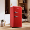 Chigo Retro Refrigerator Small Large Capacity Home Rental Refrigerator Cosmetic Internet Celebrity Refrigerator Freezer First-Class Energy Efficiency Small Refrigerator Energy Saving 82L Red Retro Model