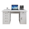Steel office computer desk iron sheet single lockable drawer writing desk doctor financial stainless steel workbench ordinary desk 1.4 meters