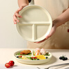 Baijie ceramic fat-reduced quantitative meal plate 211 divided plate student breakfast plate dumpling plate fruit plate cream yellow glossy surface
