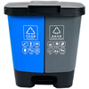 Garbage sorting trash can with lid, double bucket, large dry and wet household foot pedal, commercial, dining and kitchen, recyclable in public places, 60L green gray kitchen waste, other free 1 roll of garbage bag