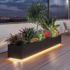 Light flower box outdoor balcony terrace courtyard planting box stainless steel wrought iron finished partition indoor luminous flower bed luminous white length 100*width 30*height 40cm