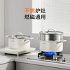 Joyoung steamer soup pot 316L stainless steel food grade thickened household cooking pot for cooking noodles, porridge and stew pot for induction cooker universal three-layer thickened pot body + steaming grid 22cm