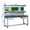 Kegan diy aluminum alloy anti-static workbench aluminum profile operating table computer table workshop factory assembly line assembly table repair table can be customized including accessories 1800*600*1600 double drawer