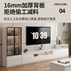 Flower porridge includes installation solid wood TV cabinet floor-standing living room home storage integrated coffee table combination TV cabinet 1.8m double door double drawer TV cabinet (Coffee Gray)