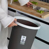 Trash can press ring household thickening living room kitchen bedroom large bathroom lidless paper basket brown 1 pack